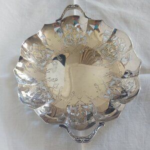 Pierced vintage silver candy dish